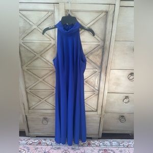Calvin Klein mock neck royal blue dress
